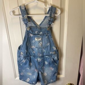 Vintage 90’s baby OshKosh B'gosh Denim Floral short Overalls